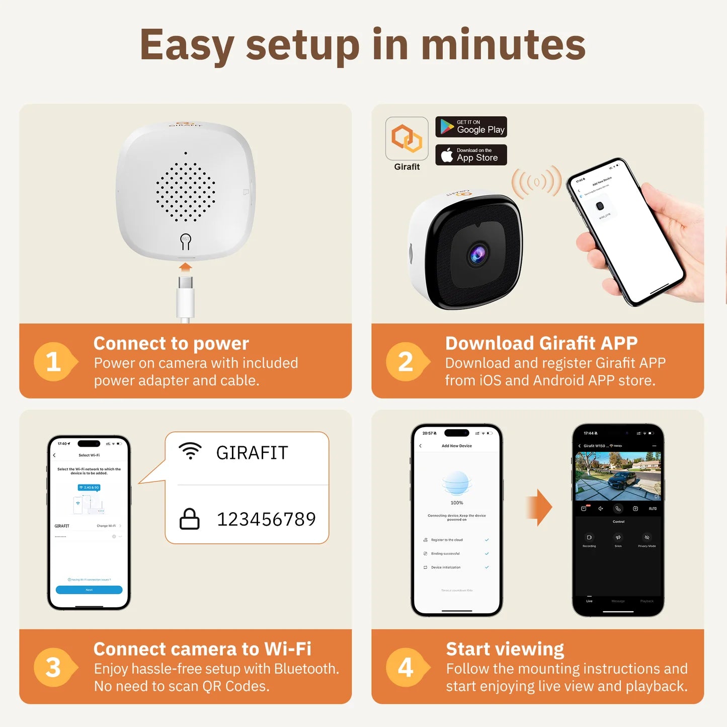 ChromaxAI 2K Window Security Camera | Smart Color Night Vision + Person Detection | Dual-Band WiFi Connectivity | 24/7 All-Day Protection