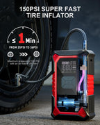 Car Emergency Starter & Air Compressor | 2-in-1 Lifesaver for Your Car | Instant Jump Start + Rapid Tire Inflation